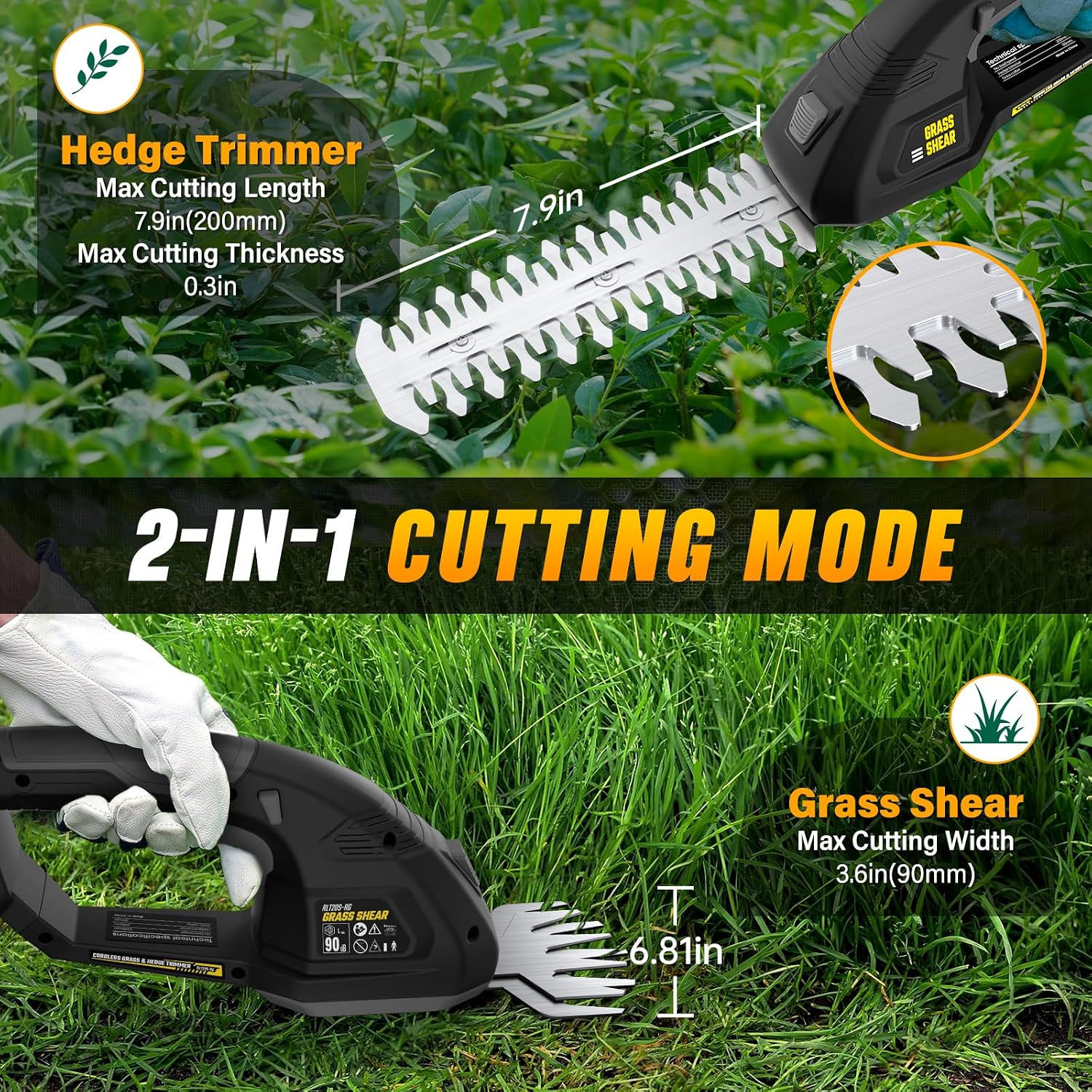 Thumbnail 2 de VERVEWAVE Cordless Hedge Trimmer, 2-in-1