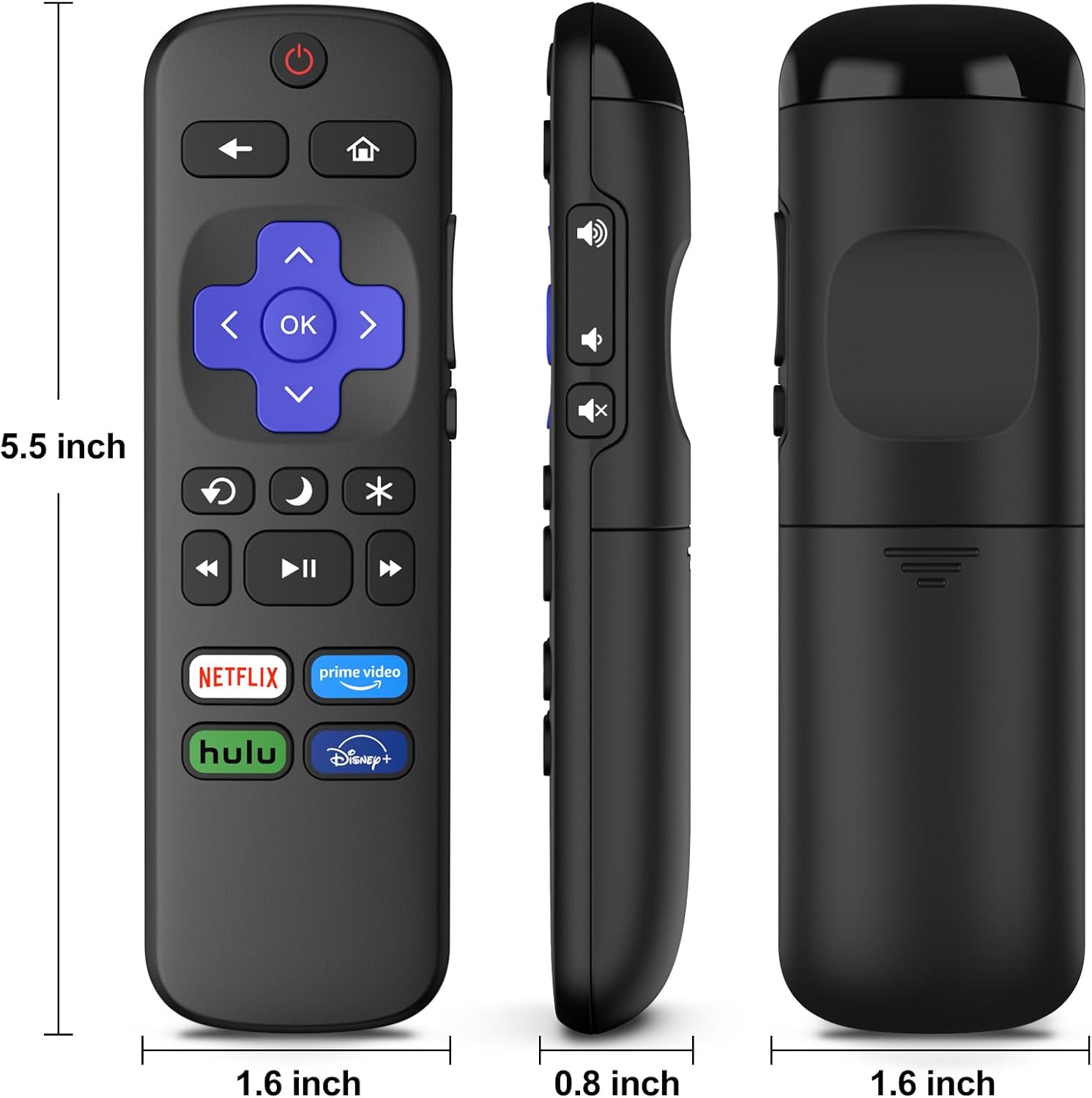 Detalle 2 de Meliya Replacement Remote Control for Roku TV (TCL/Hisense/Onn/Sharp/Element & More) — Not for Roku Stick/Box/Players