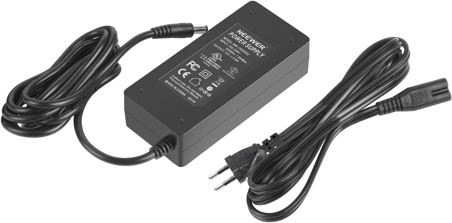 Thumbnail 5 de Neewer Netzteil AC 100–240V auf DC 12V, 5A / 60W mit 2‑m-Kabel für 660 & 960 LED Videoleuchten