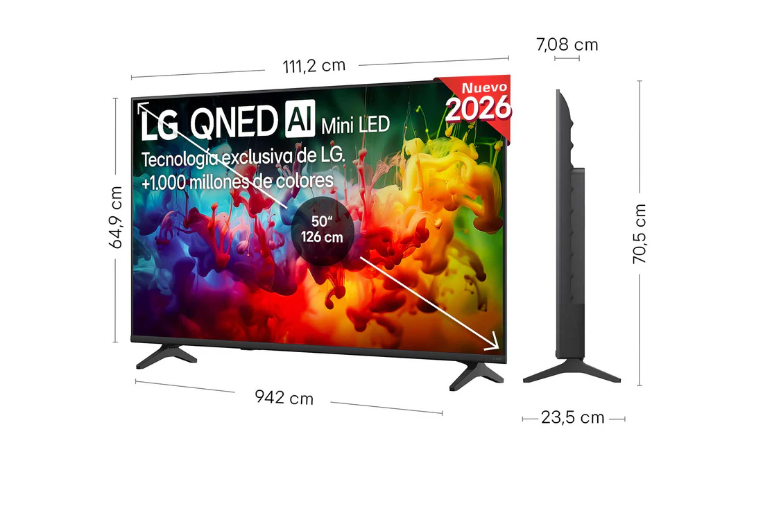 Detalle de LG QNED70 50QNED70B6C (50 pulgadas) — Smart TV MiniLED AI 4K 2026