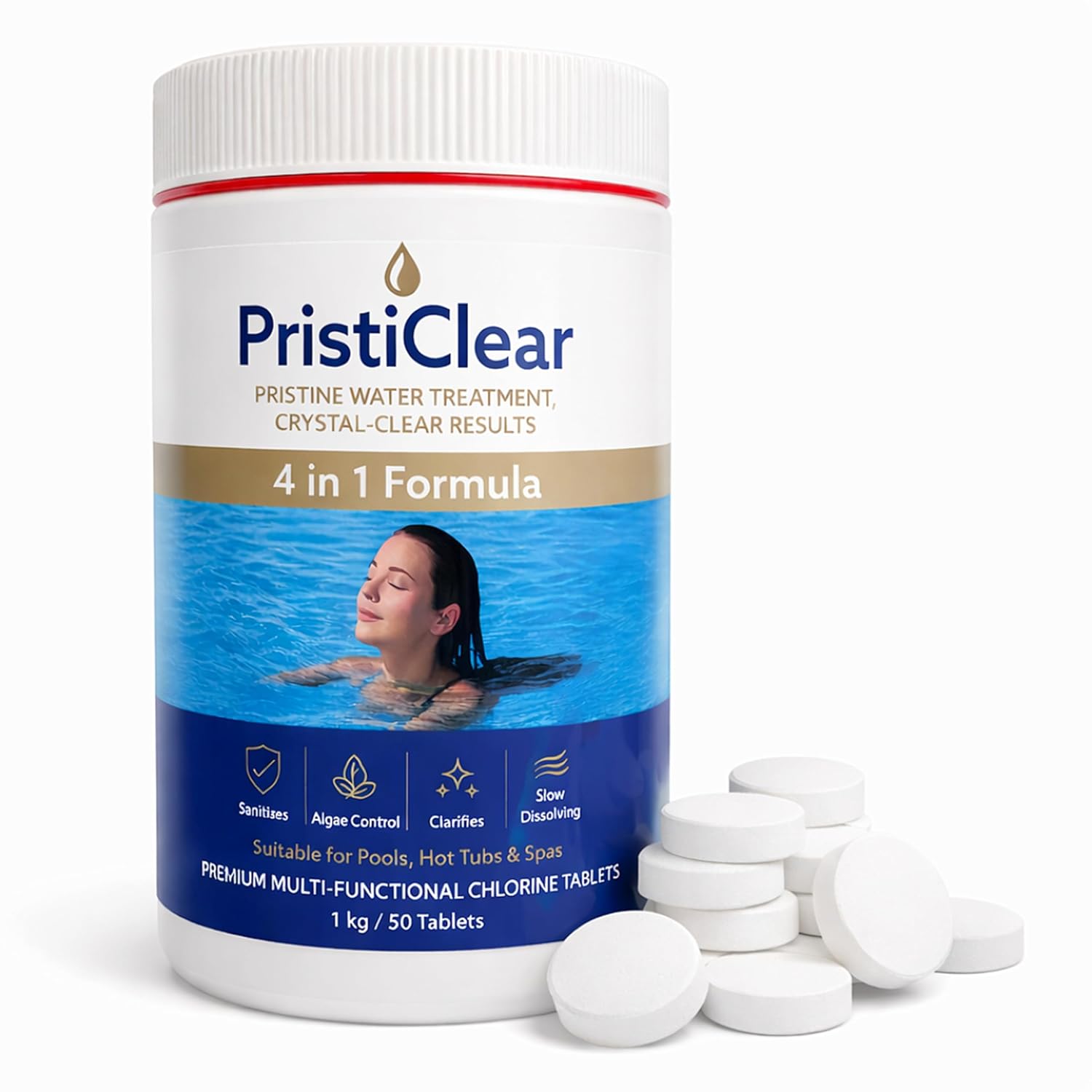 Thumbnail 6 de PristiClear Chlorine Pool Test Strips — 100 Tests for Chlorine, pH & Alkalinity