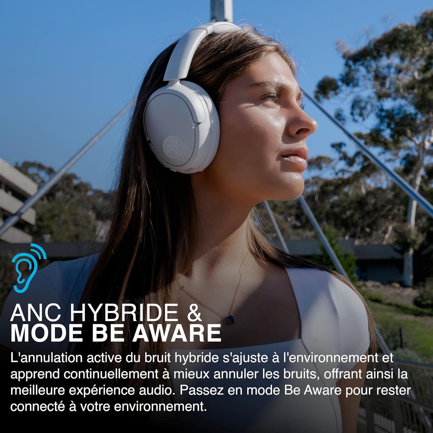 Thumbnail 1 de JLab JBuds LUX ANC — Casque Bluetooth sans Fil Anti-Bruit Pliable, confort premium et 70+ heures d’autonomie