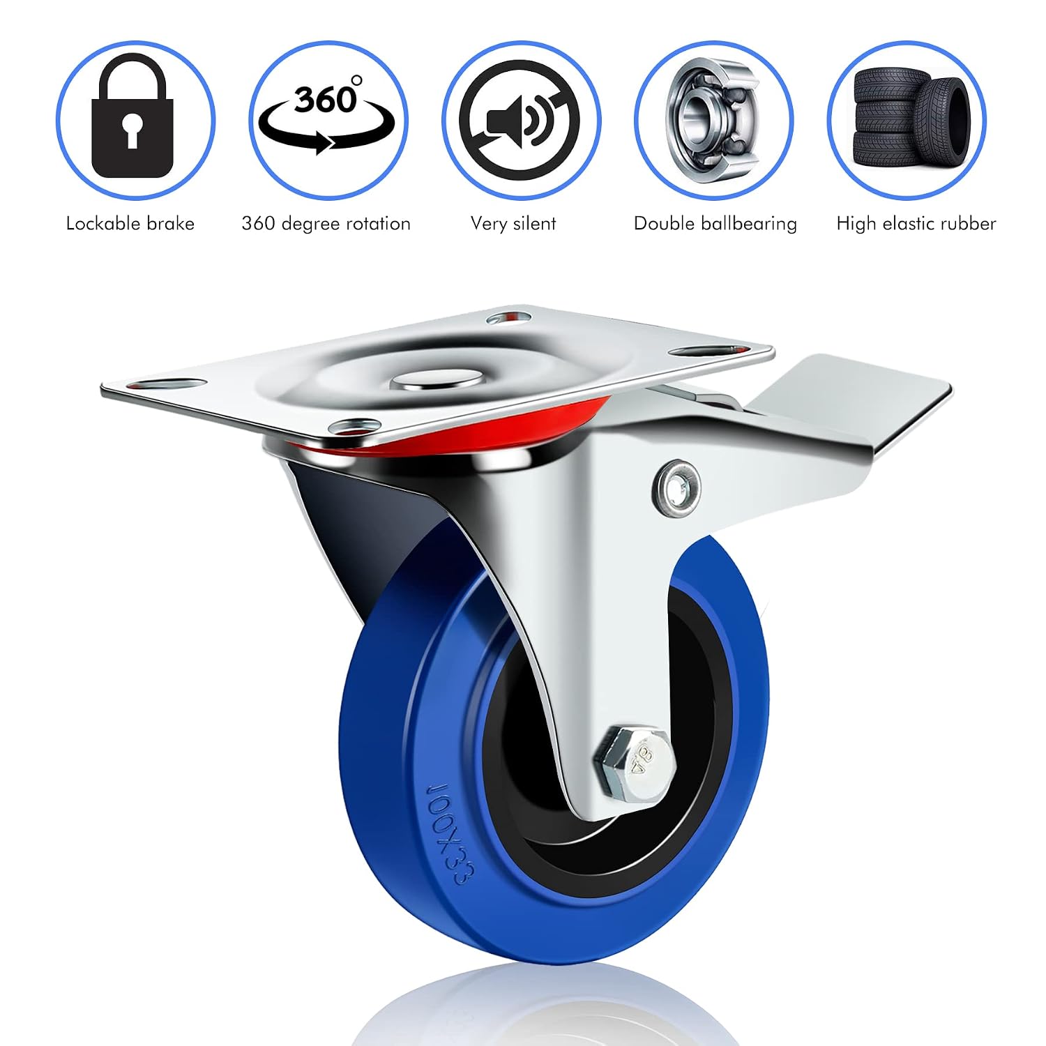 Detalle 1 de Forever Speed Transportrollen 125 mm, 300 kg
