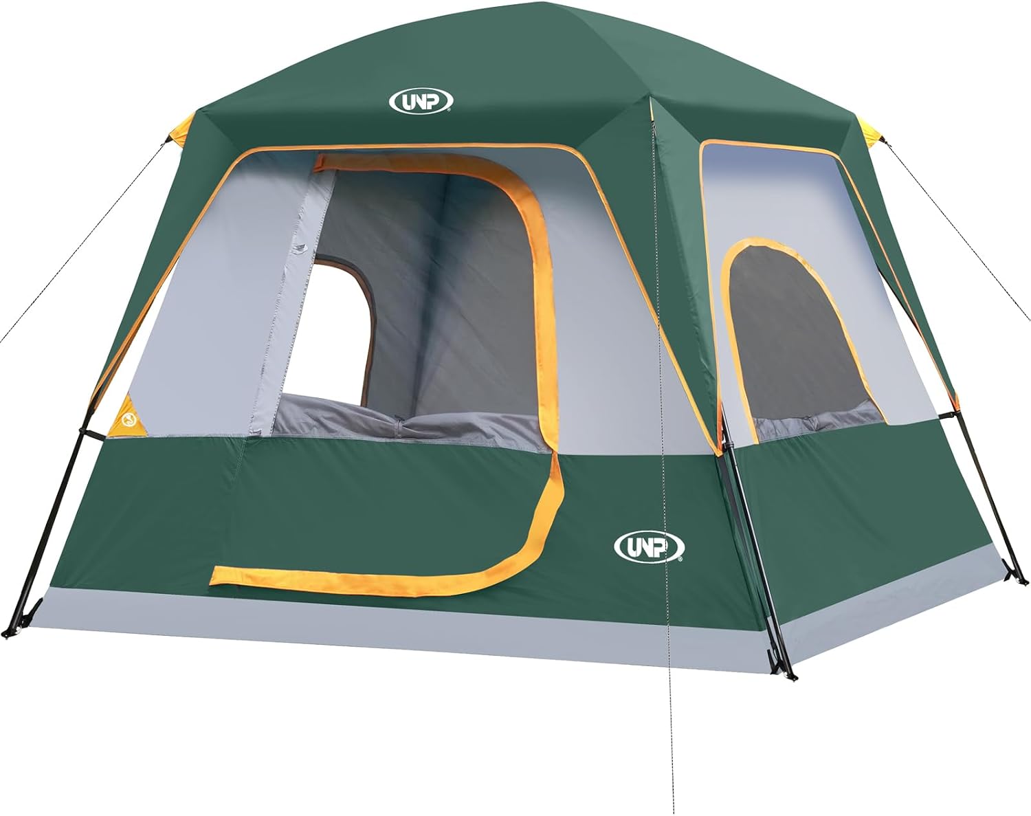 Detalle de UNP Campingzelt für 4–8 Personen – einfach aufzubauen, wasserdicht mit Regendach, Stehhöhe
