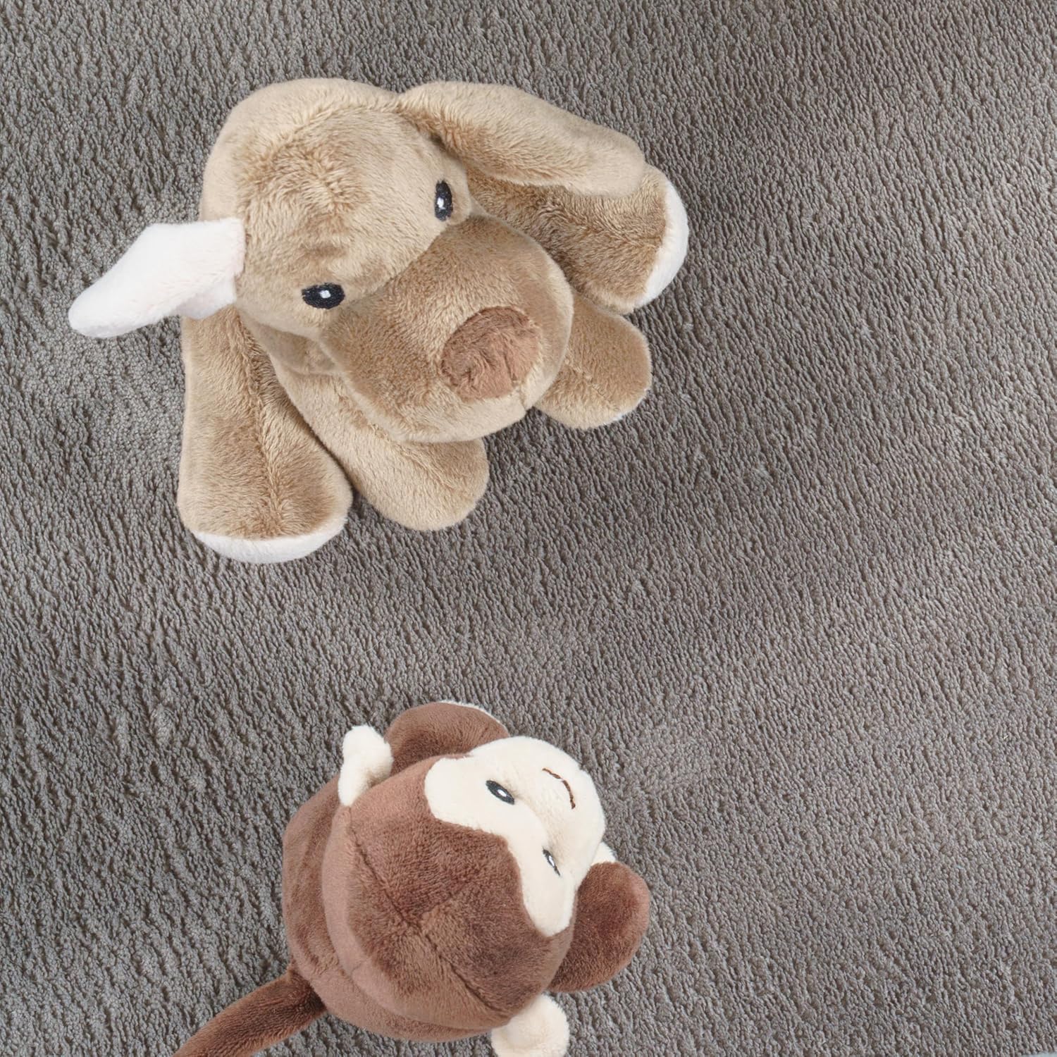 Detalle de Paco Home Rund-Teppich Kinderzimmer 160 cm in Grau – weiche Krabbeldecke für Baby & Spielbereich