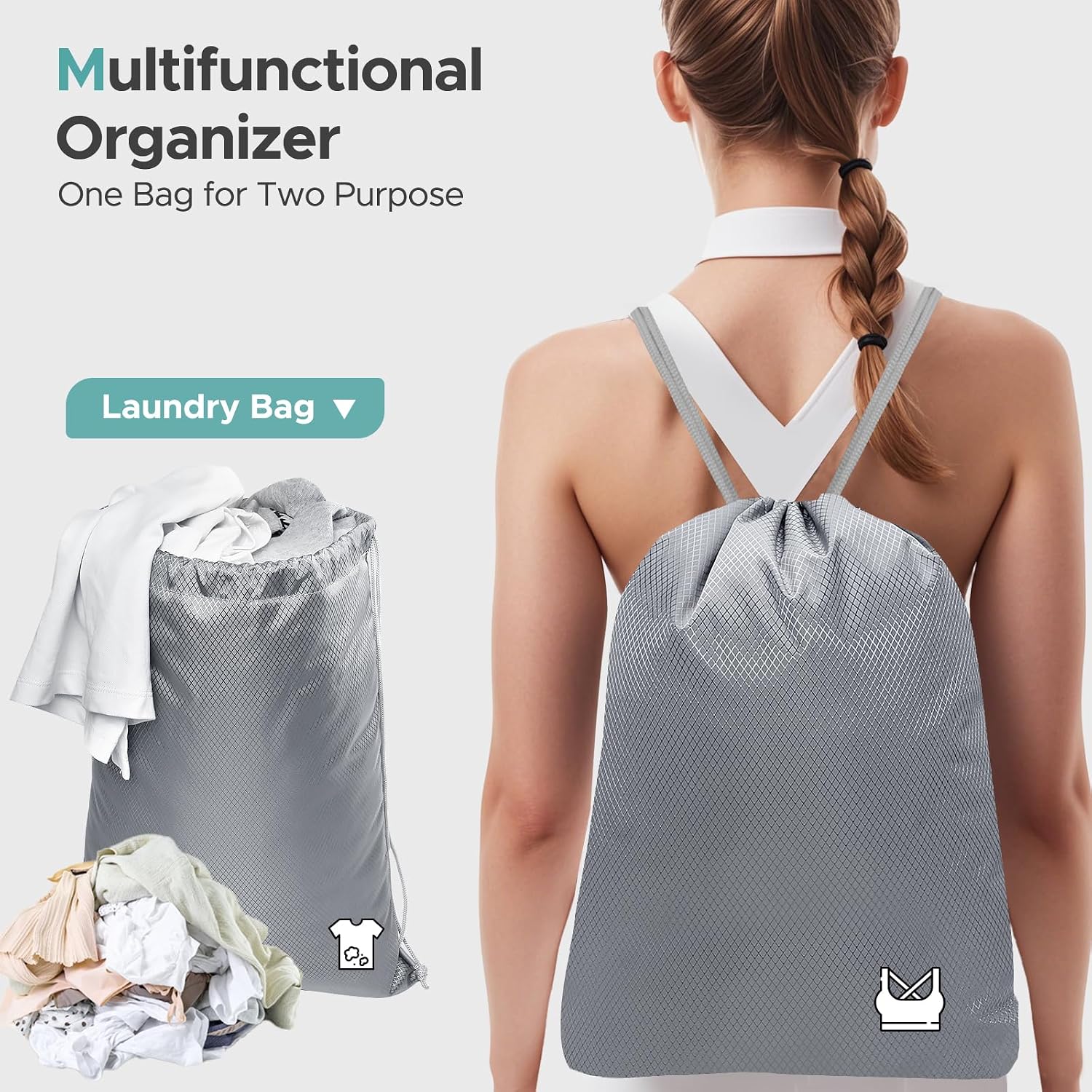 Detalle de Compression Travel Organizer Suitcase Bag with 8 Pieces Packing Cubes – Grey