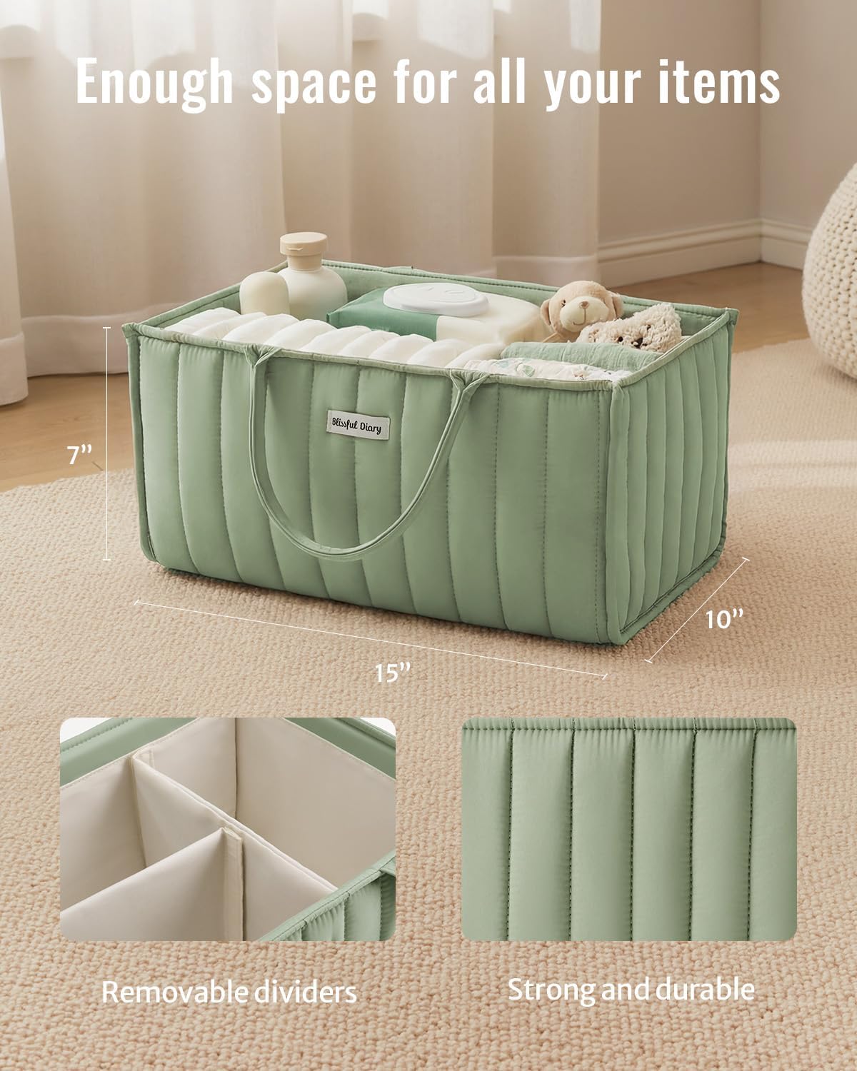 Thumbnail 1 de Blissful Diary Baby Diaper Caddy Organizer