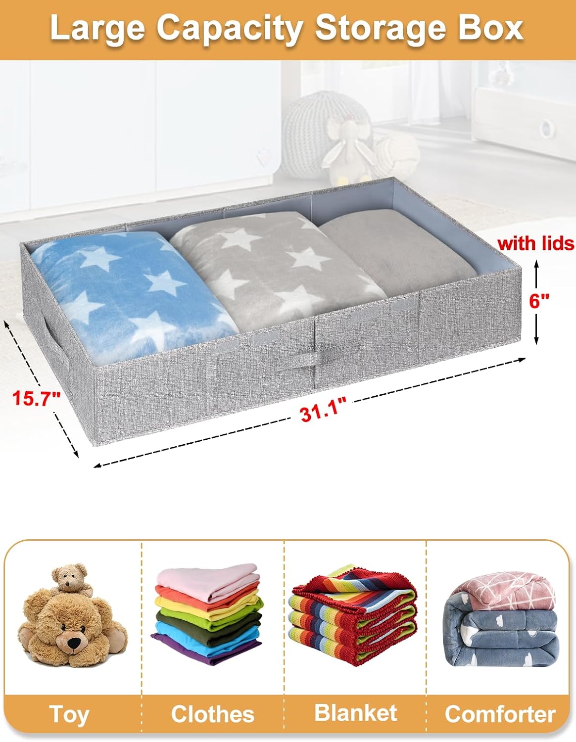 Thumbnail 4 de punemi Under Bed Storage, 2-Pack