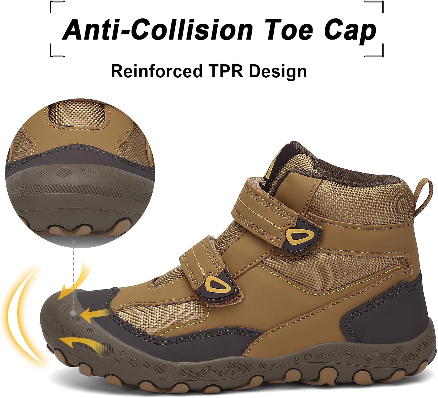 Detalle de Mishansha Kids Hiking Boots: Water-Resistant, Anti-Collision Toddler Footwear