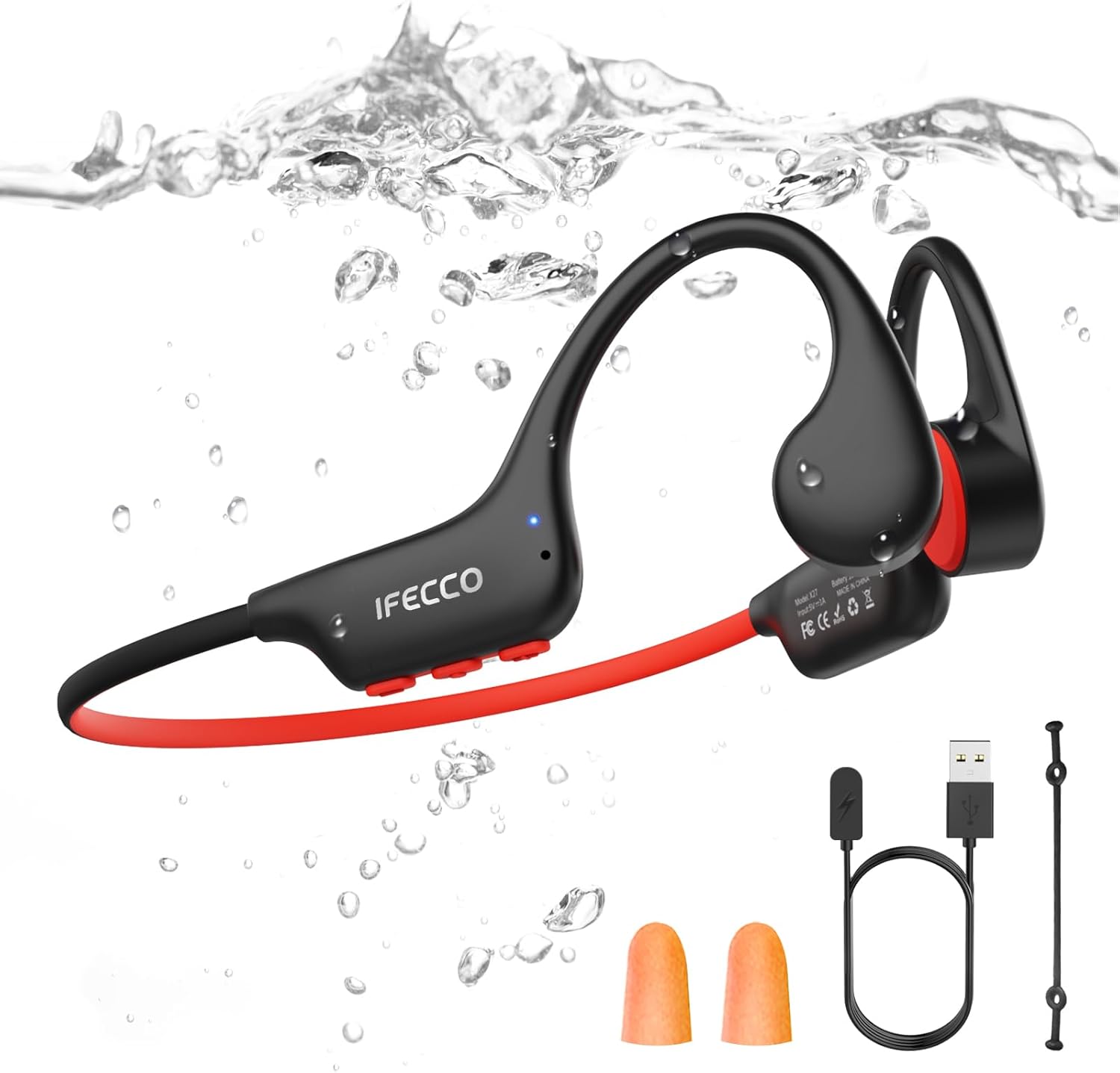 Detalle de IFECCO Kopfhörer Schwimmen Bluetooth 6.0 8 GB