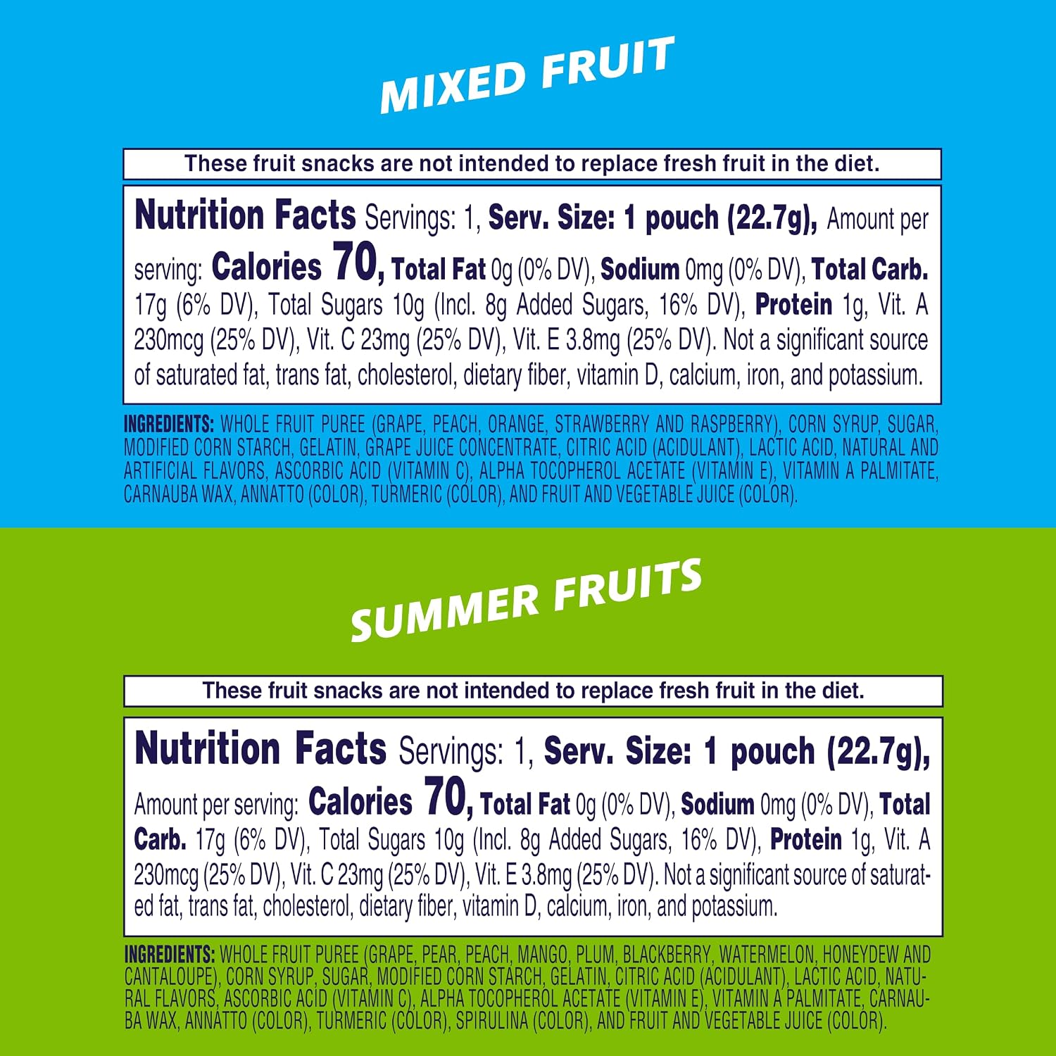 Detalle 2 de Welch's Mixed Fruit & Summer Fruits Snacks, 60 Count, 0.8 oz Packs