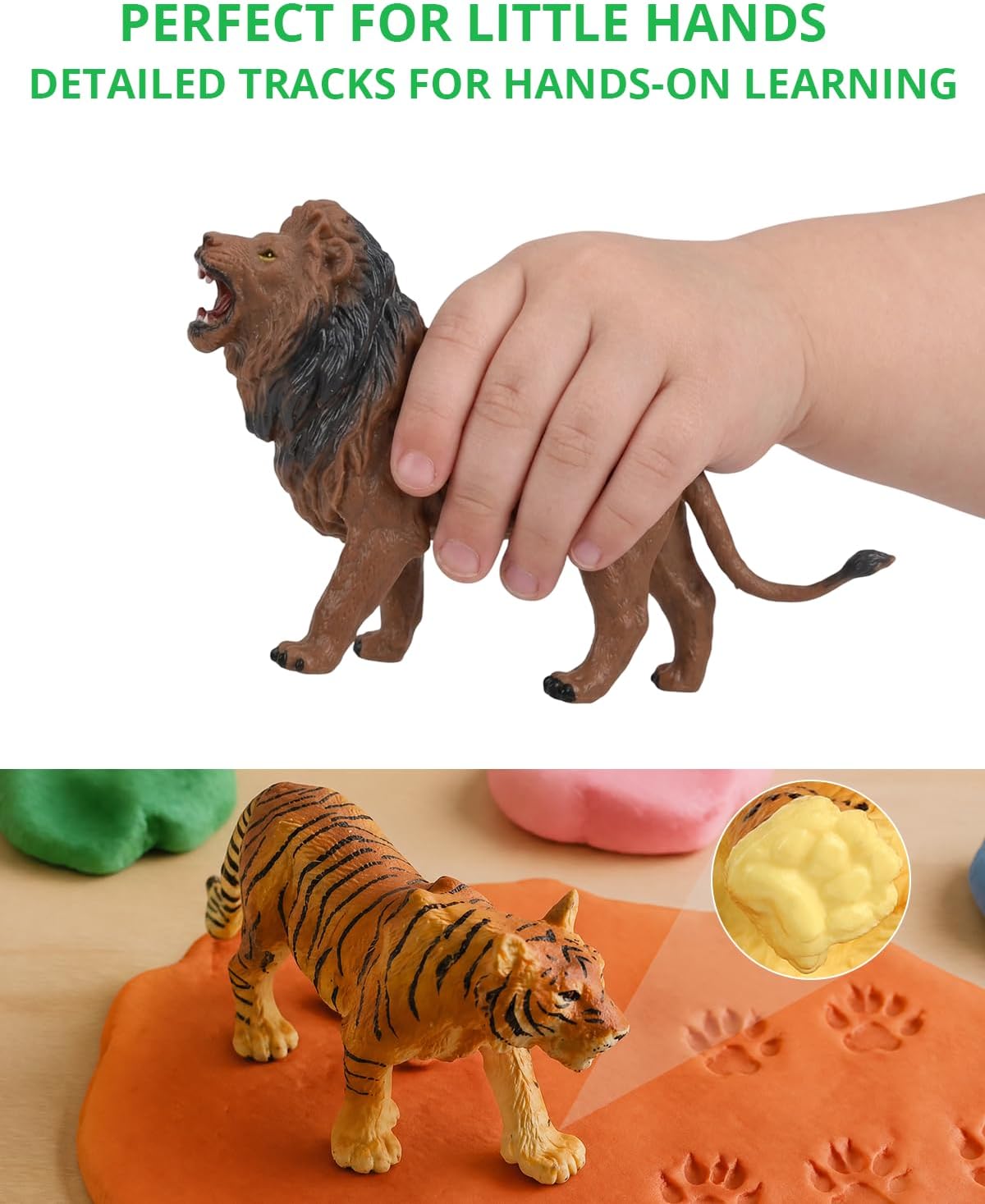 Detalle 2 de Tudoccy Safari Animal Figures, 23-Piece Set
