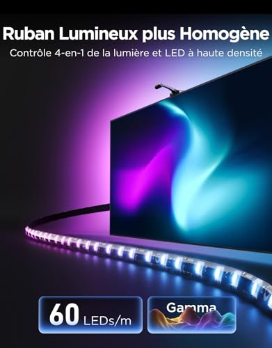 Detalle de Govee Rétroéclairage TV LED 3 RGBWIC avec Double Caméra – 3,6 m