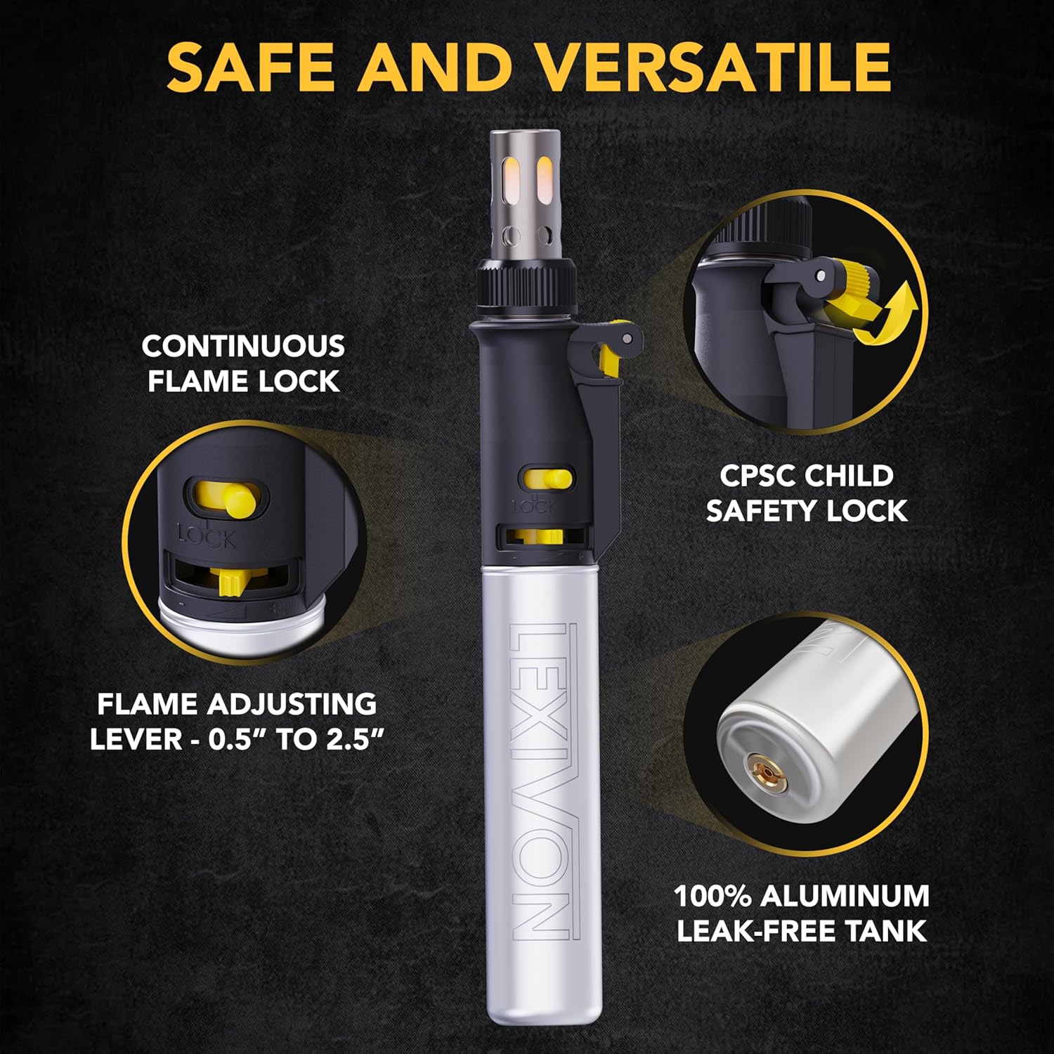 Detalle de LEXIVON LX-770 Butane Soldering Iron Kit, 7 Tips and Adjustable Flame