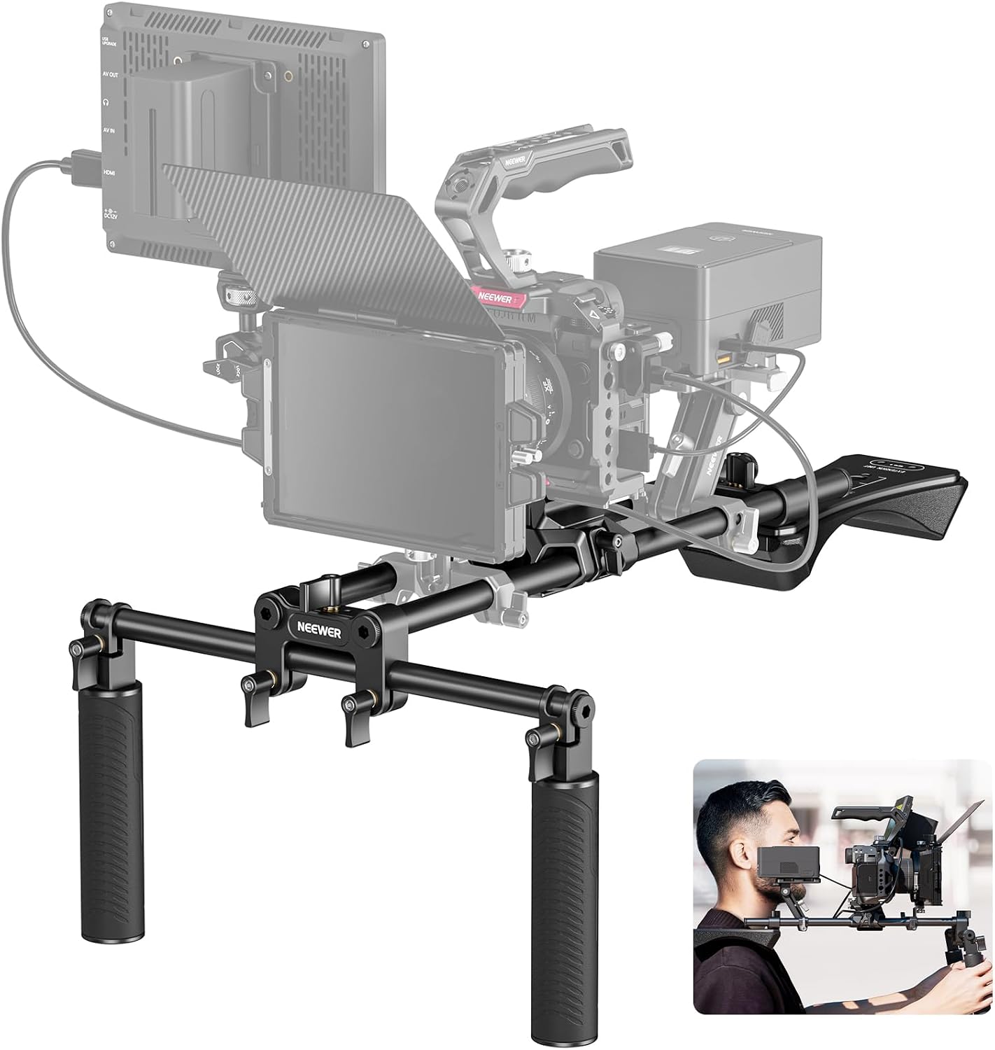 Detalle de NEEWER Shoulder Mount Video Rig 40cm 🎥