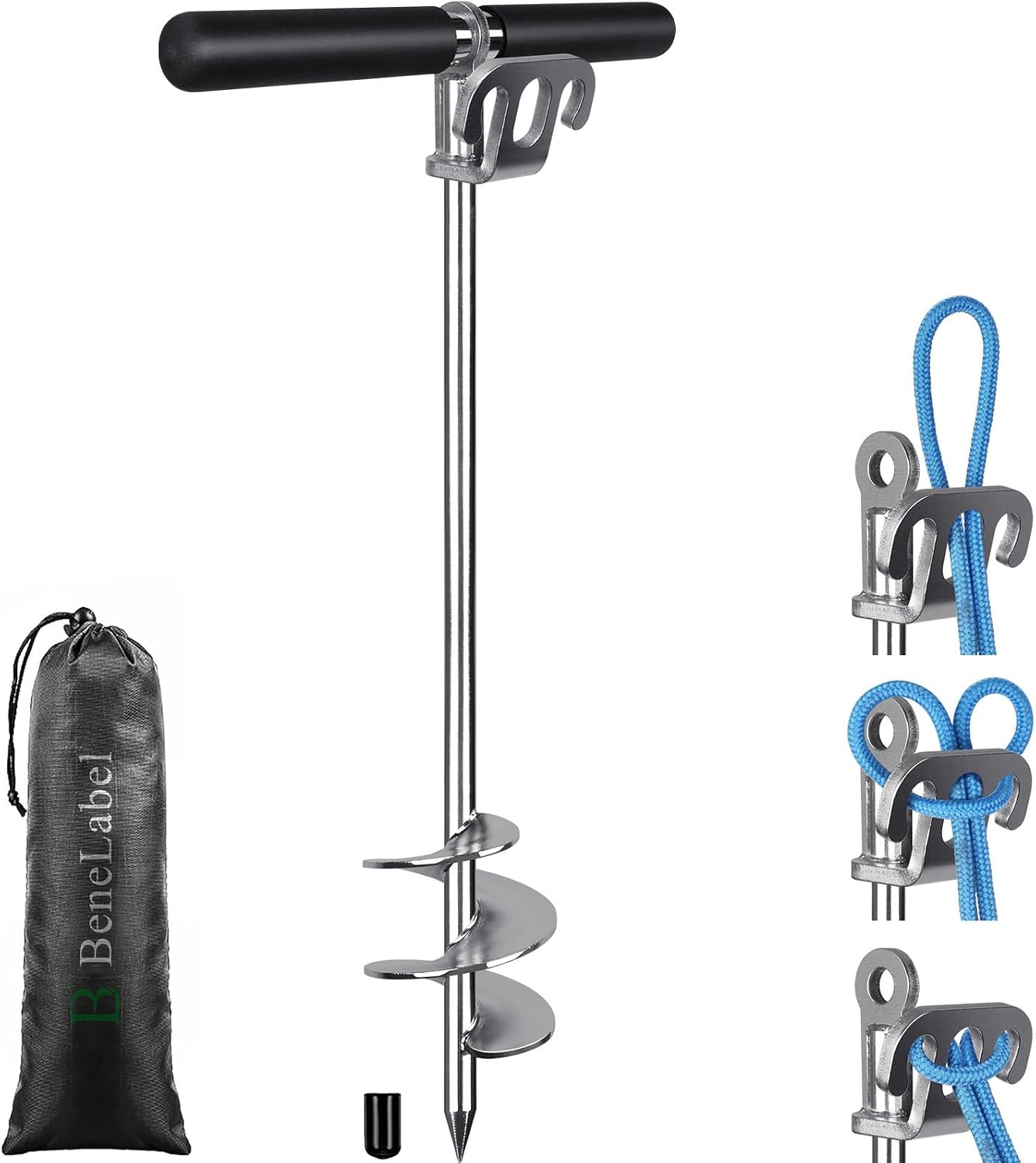 Detalle de BeneLabel Boat Anchor: Heavy Duty Kayak Sand Stake 66cm with Storage Bag