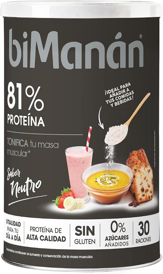 Detalle de biManán Proteína Neutra en Polvo | 81% de Proteína 💪 30 Raciones