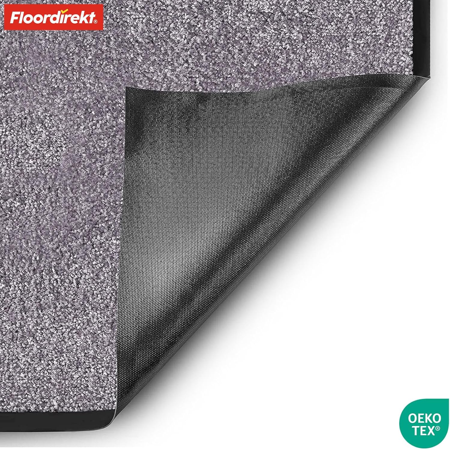 Detalle 2 de Floordirekt Rhine Schmutzfangmatte – waschbar, rutschfeste Rückseite, 90 x 120 cm, Grau (Sparrow)