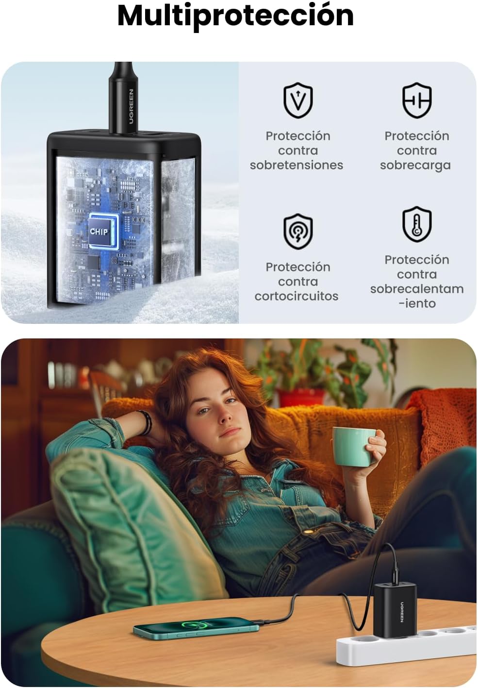 Thumbnail 3 de UGREEN Cargador USB C 65W ⚡ Compatible Galaxy, MacBook, iPhone