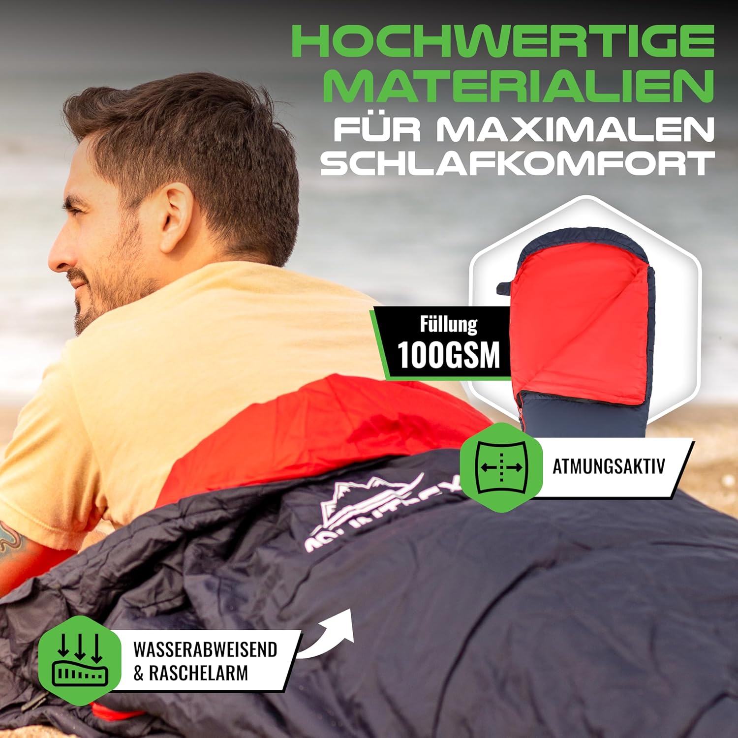 Thumbnail 3 de MOUNTREX Schlafsack Mumienschlafsack 760 g