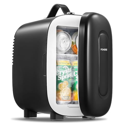 Detalle de FOHERE Mini Fridge Portable 5L: Quiet 12V/240V Cooler & Warmer for Home, Office, Car