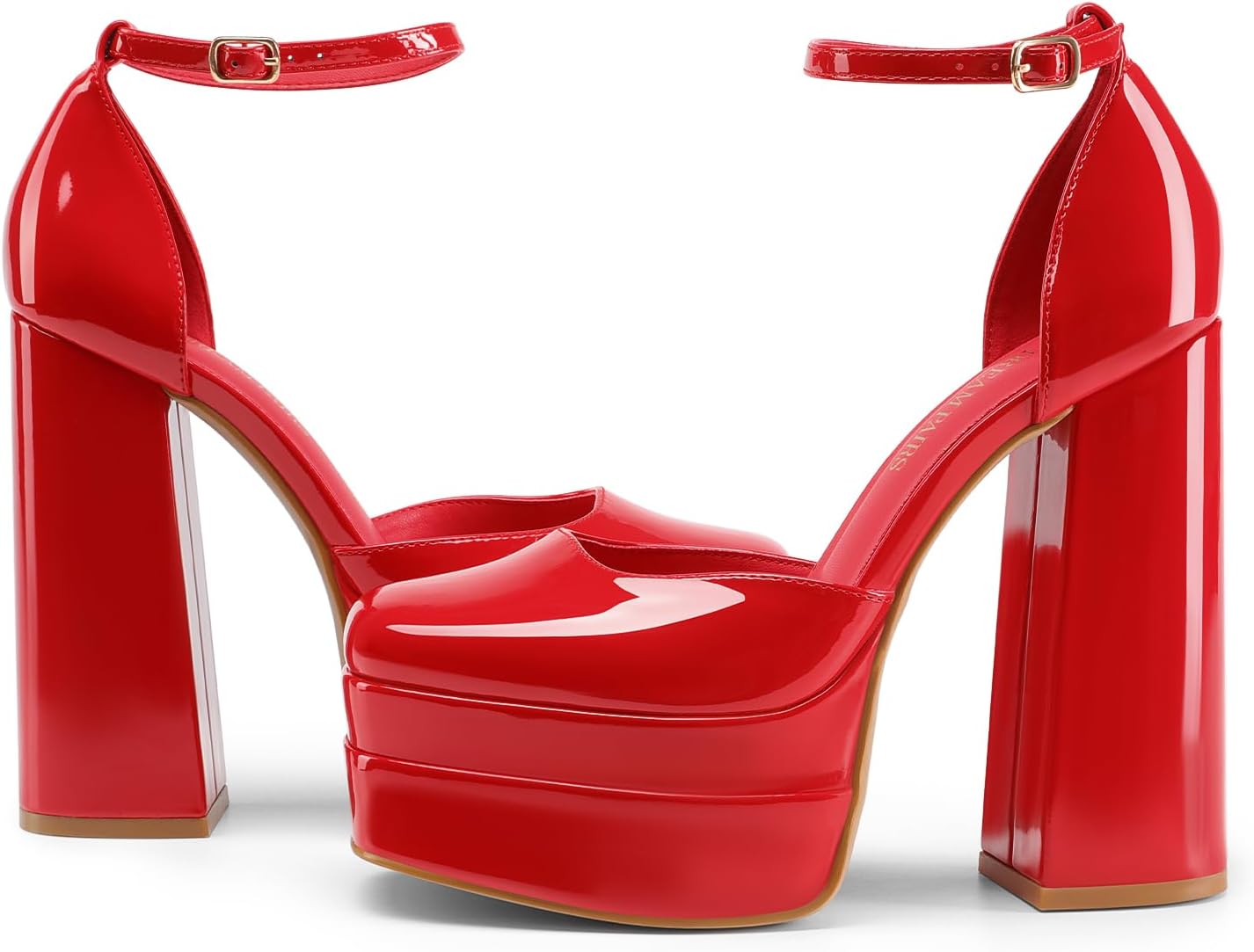 Detalle de DREAM PAIRS Sdpu2319w Women's Platform Pumps with Square Toe and Ankle Strap
