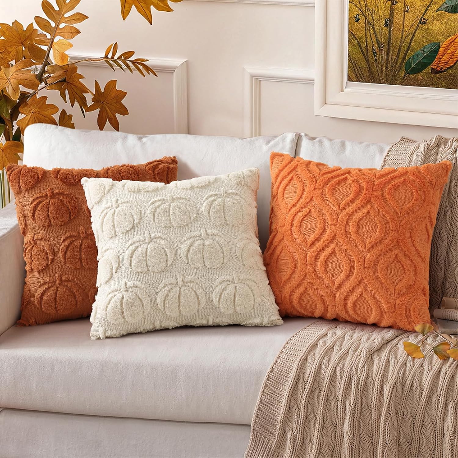 Thumbnail 5 de decorUhome Faux Fur Pillow Covers 18x18