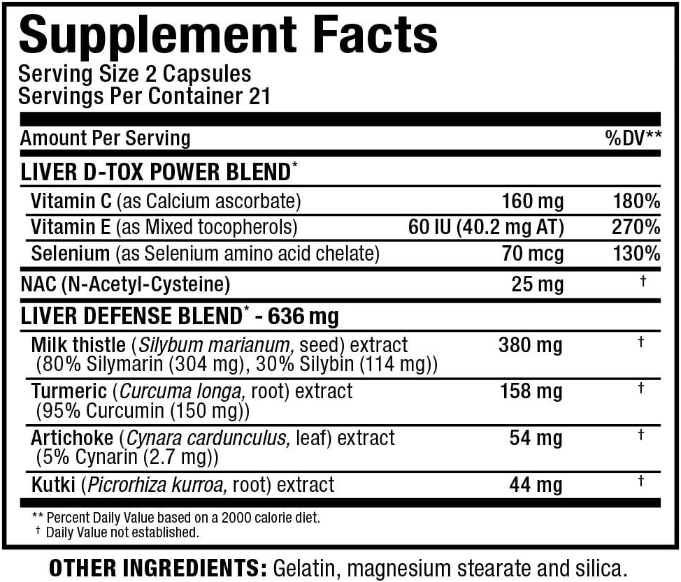 Detalle 1 de ALLMAX liver supplement, 42 capsules