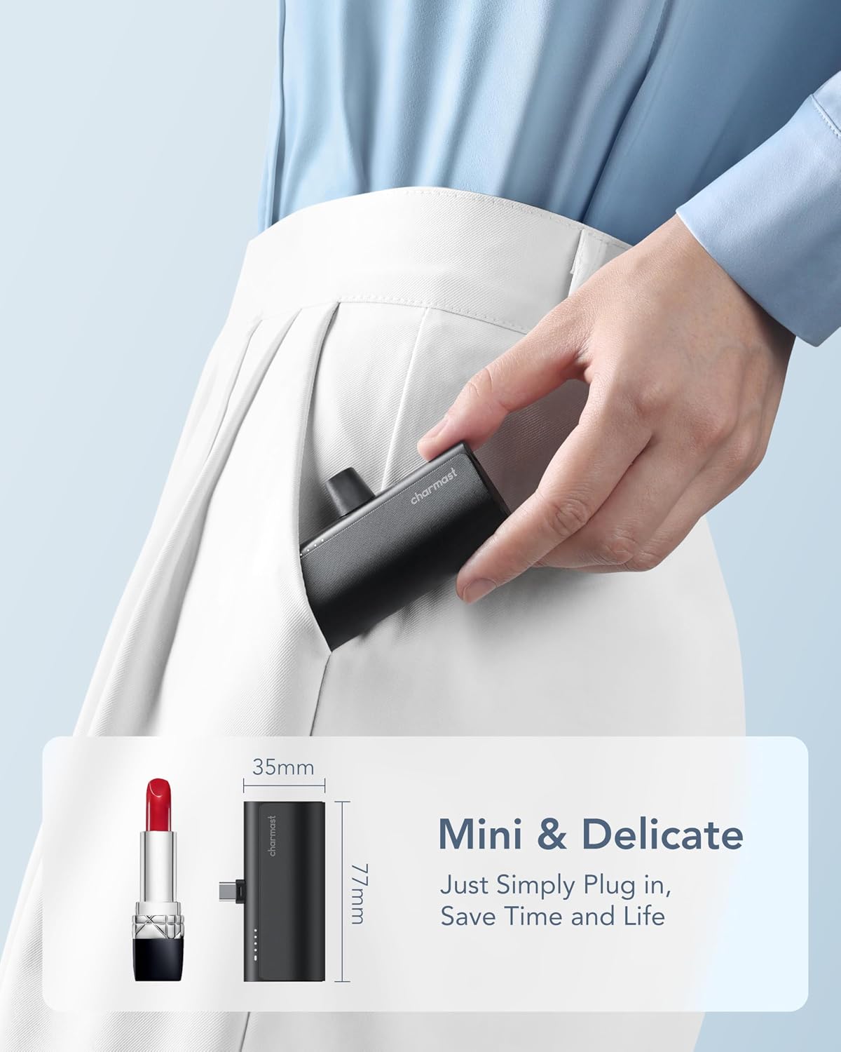 Detalle 2 de Charmast Mini Power Bank 5000mAh 20W