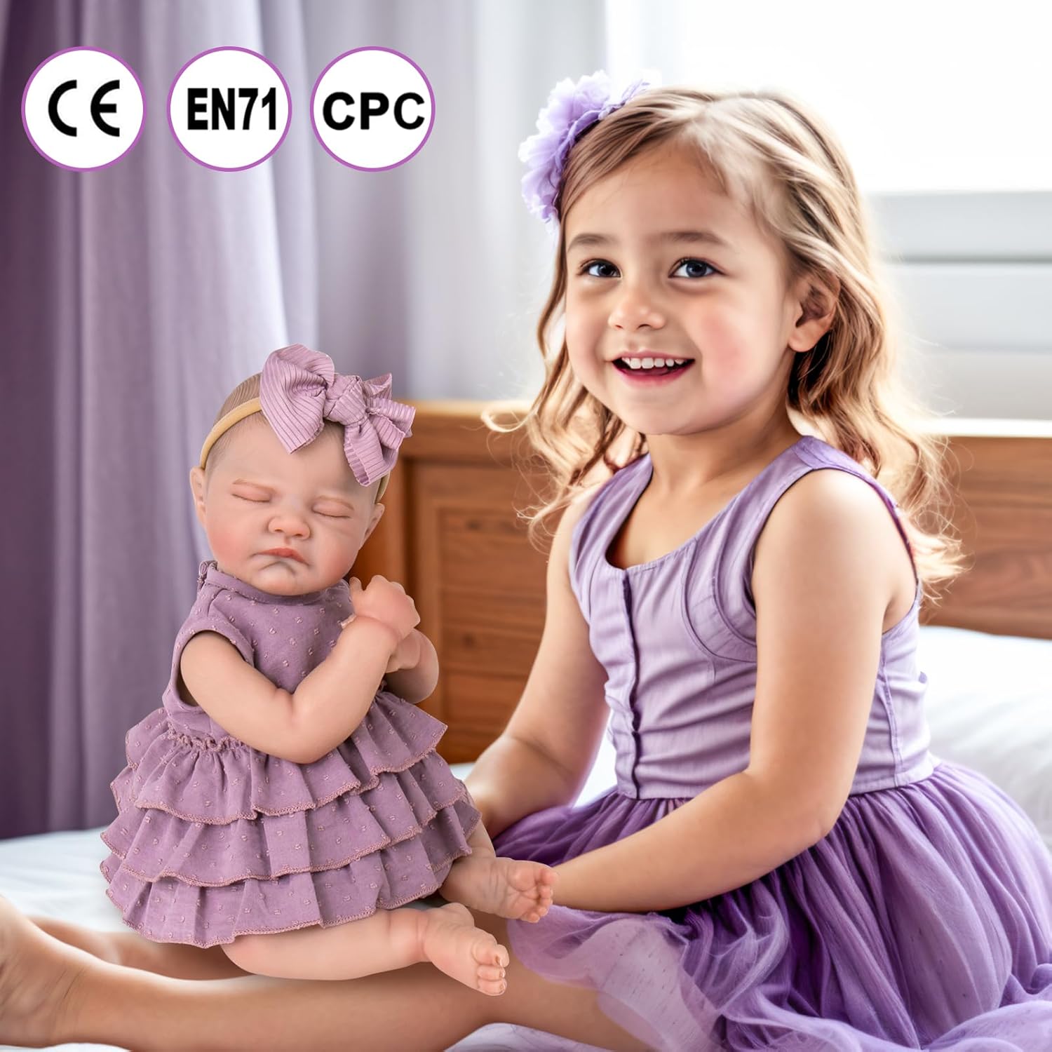 Detalle 2 de Aori Lifelike Reborn Baby Girl Dolls 20-Inch Realistic Reborn Doll Gift Set