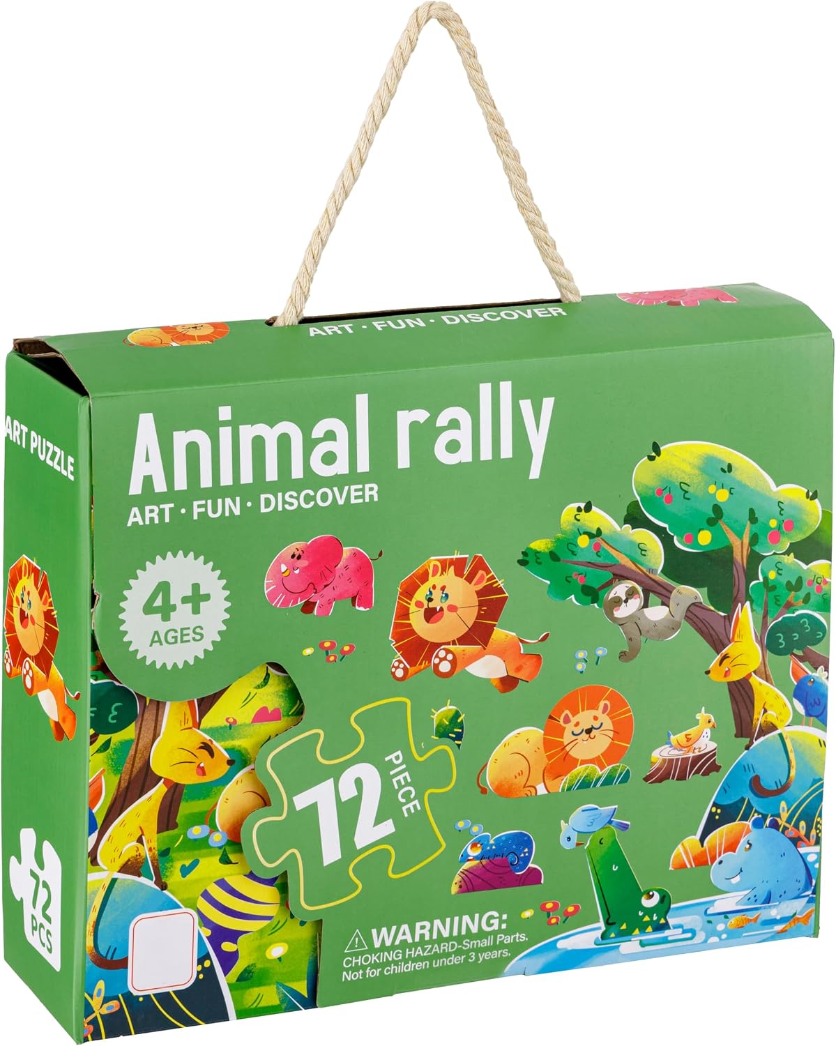 Detalle de Baroni Toys Puzzle per Bambini Animal Rally da 72 pezzi (4+) 90x60 cm