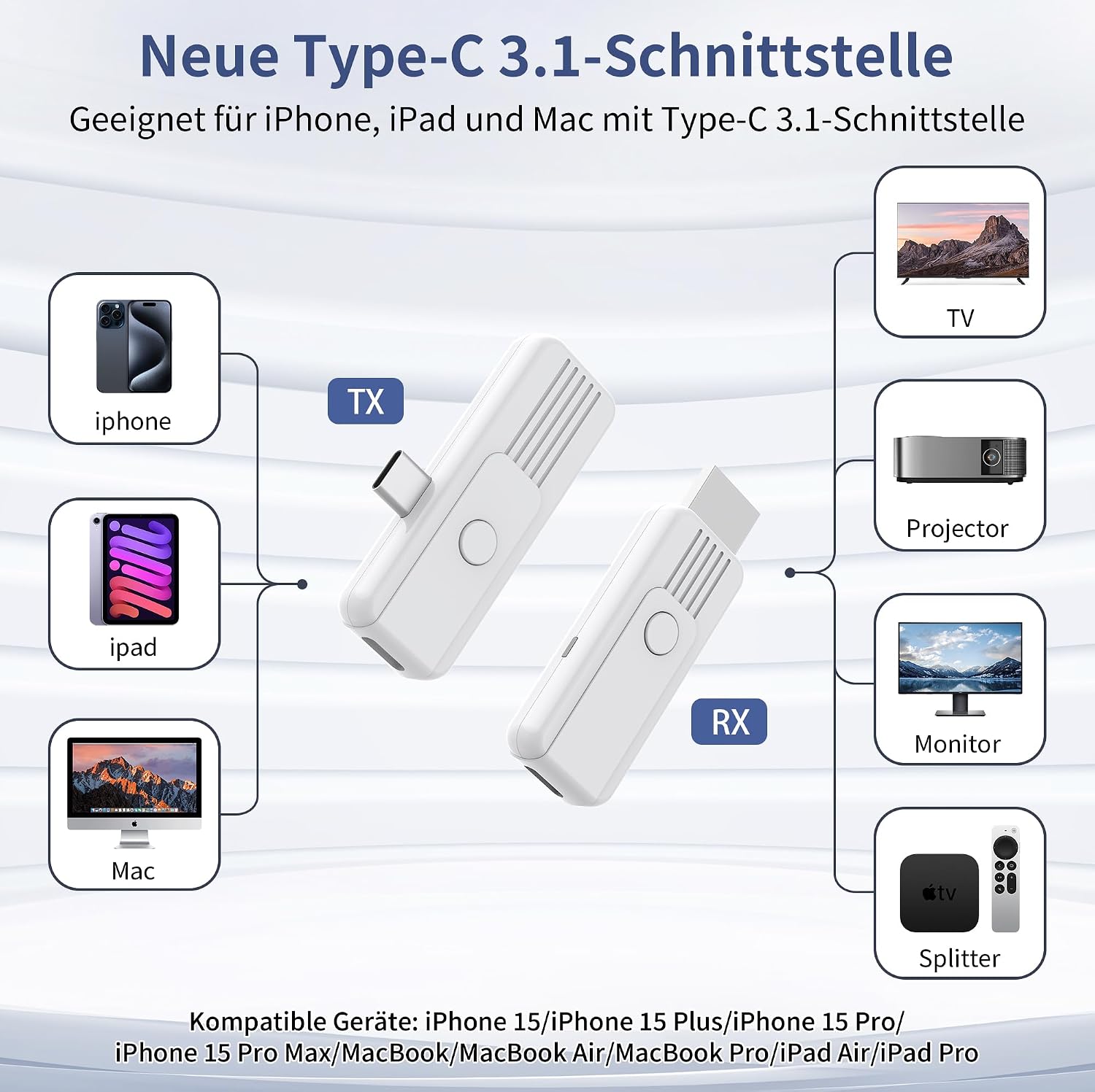Detalle 2 de BRAIDOL Wireless HDMI 1080p für Streaming