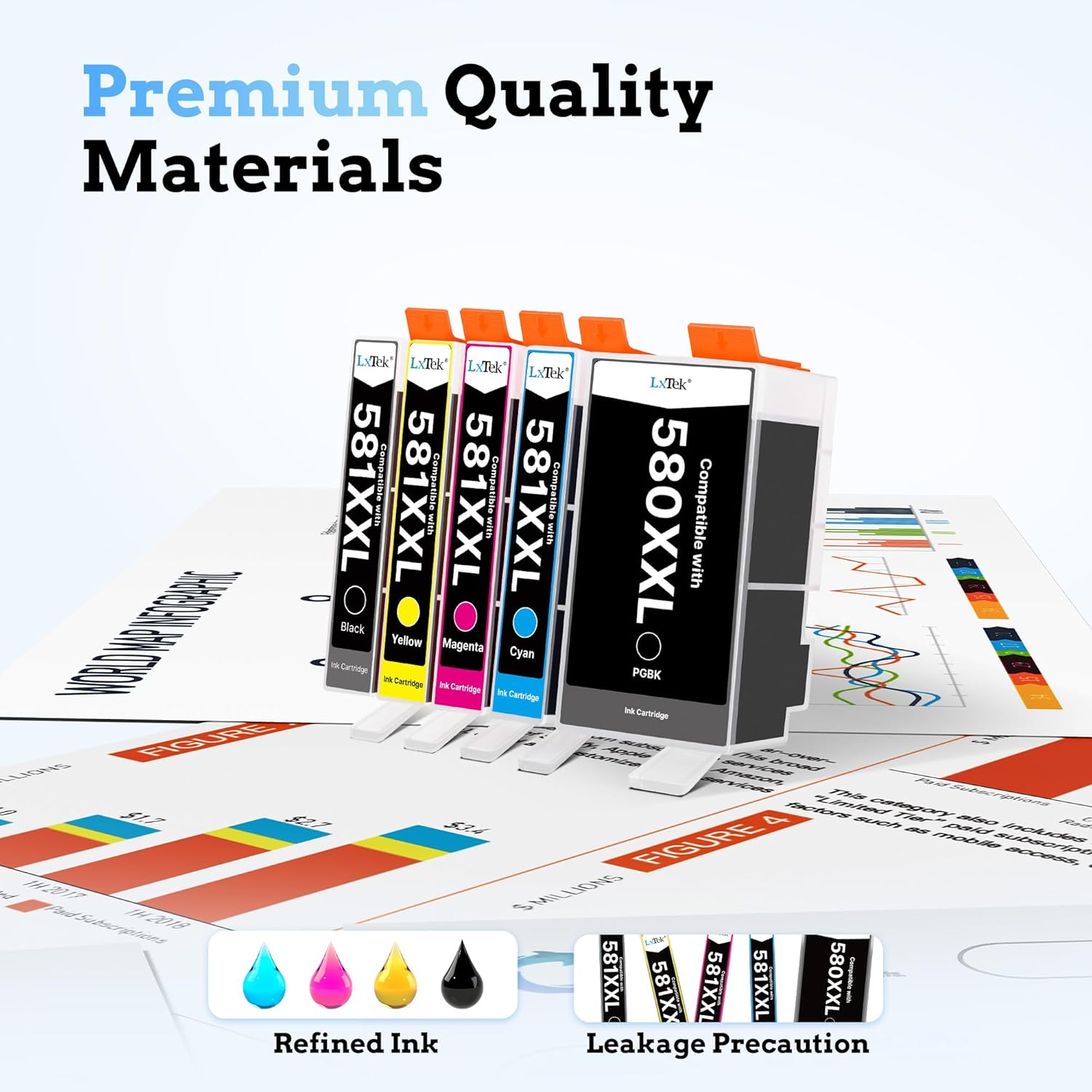 Thumbnail 4 de LxTek PGI-580XXL CLI-581XXL – 15 Pezzi Cartucce Compatibili per Canon Pixma TS6350, TR7550 e altri modelli