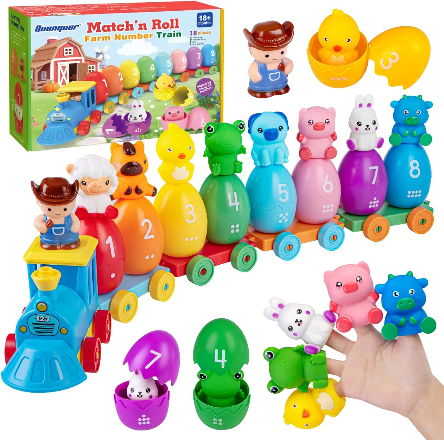 Quanquer Tren de Granja para Niños 1–3 años