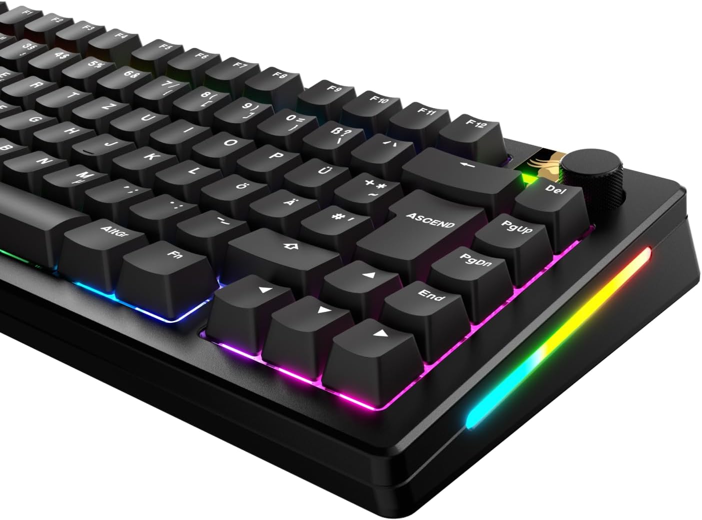 Detalle de Glorious Gaming - Tasti GPBT Basics (Classic Black), 8 colori, PBT Doubleshot per tastiere meccaniche, layout QWERTZ tedesco