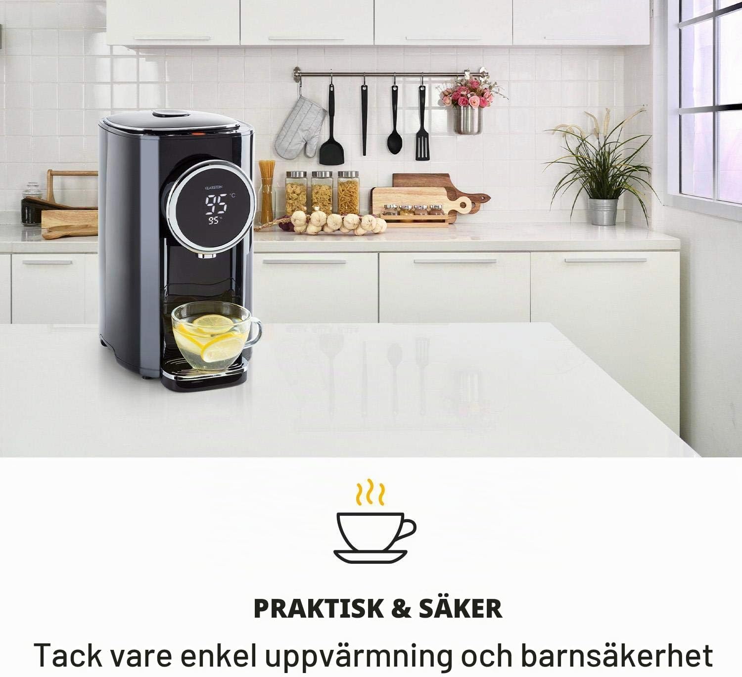 Detalle de Klarstein LSHAZ11A Hot Spring Plus varmvattenautomat, 5 l, LCD och 45–95 °C