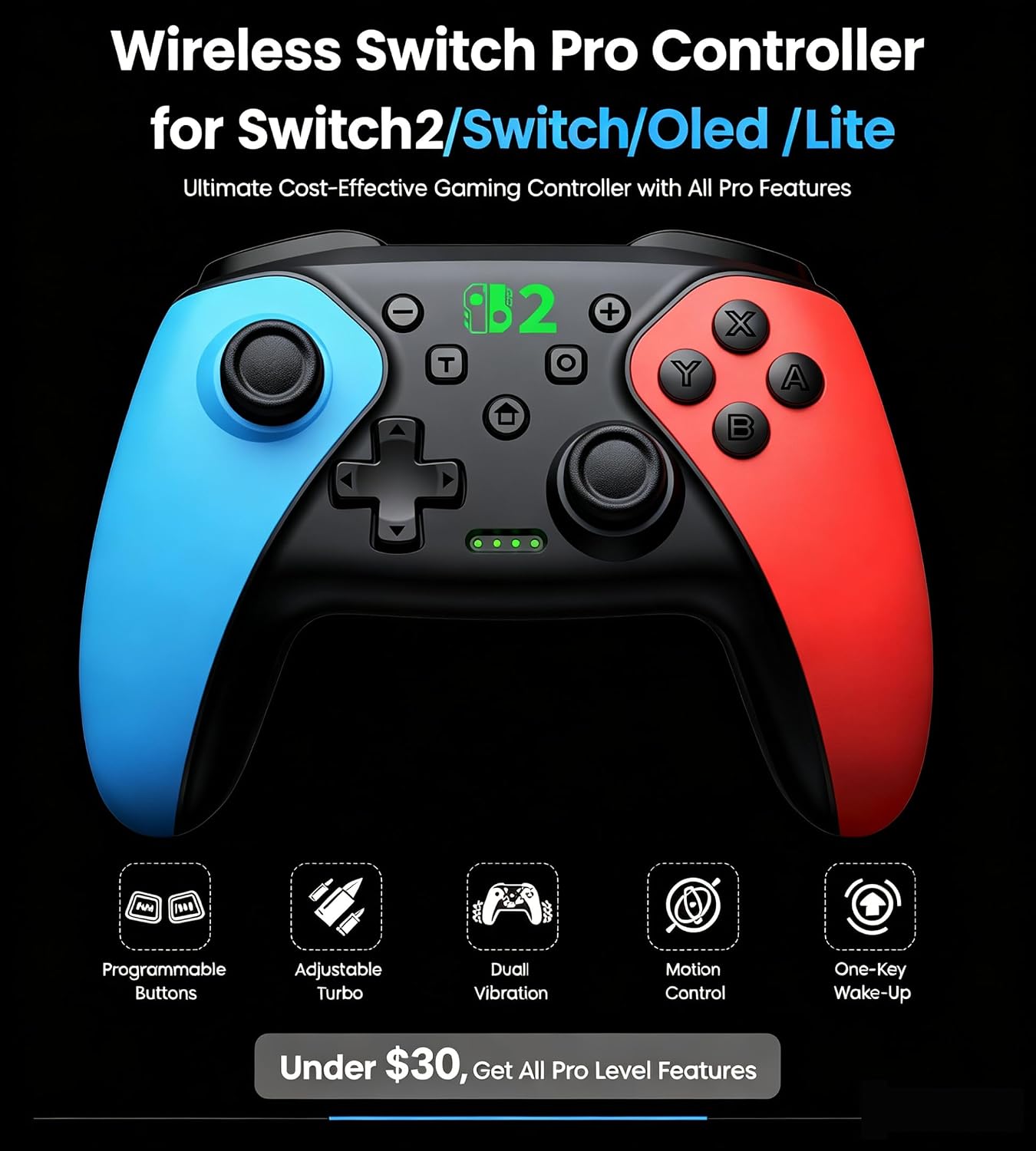 Thumbnail 1 de HELLCOOL Switch Controller – Kabellos Pro Controller für Nintendo Switch 2/1/Lite/OLED