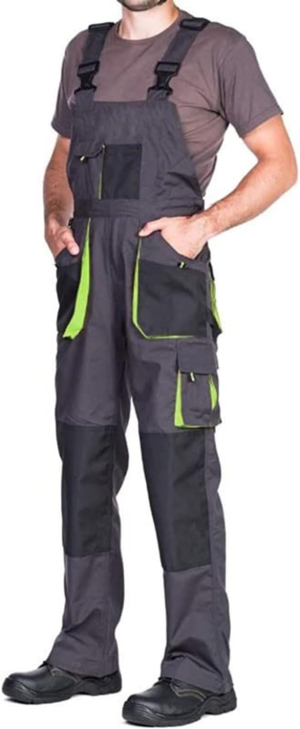 Detalle 2 de MAZALAT Salopette da Lavoro Uomo – Pantaloni con Tasche, Ginocchiere e 3XL