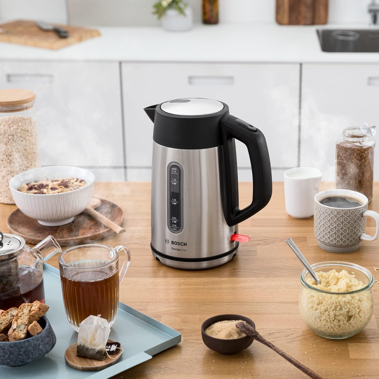 Thumbnail 6 de Bosch DesignLine Plus TWK4P440GB Stainless Steel Cordless Kettle, 1.7 L, 3000 W