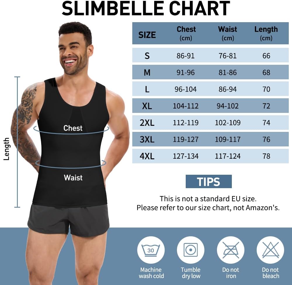 Detalle 2 de SLIMBELLE męska kamizelka kompresyjna – bielizna modelująca sylwetkę