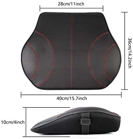 Detalle 2 de KOYOSO CARYKBKY Lumbar Support Cushion, Leather Memory Foam, Black