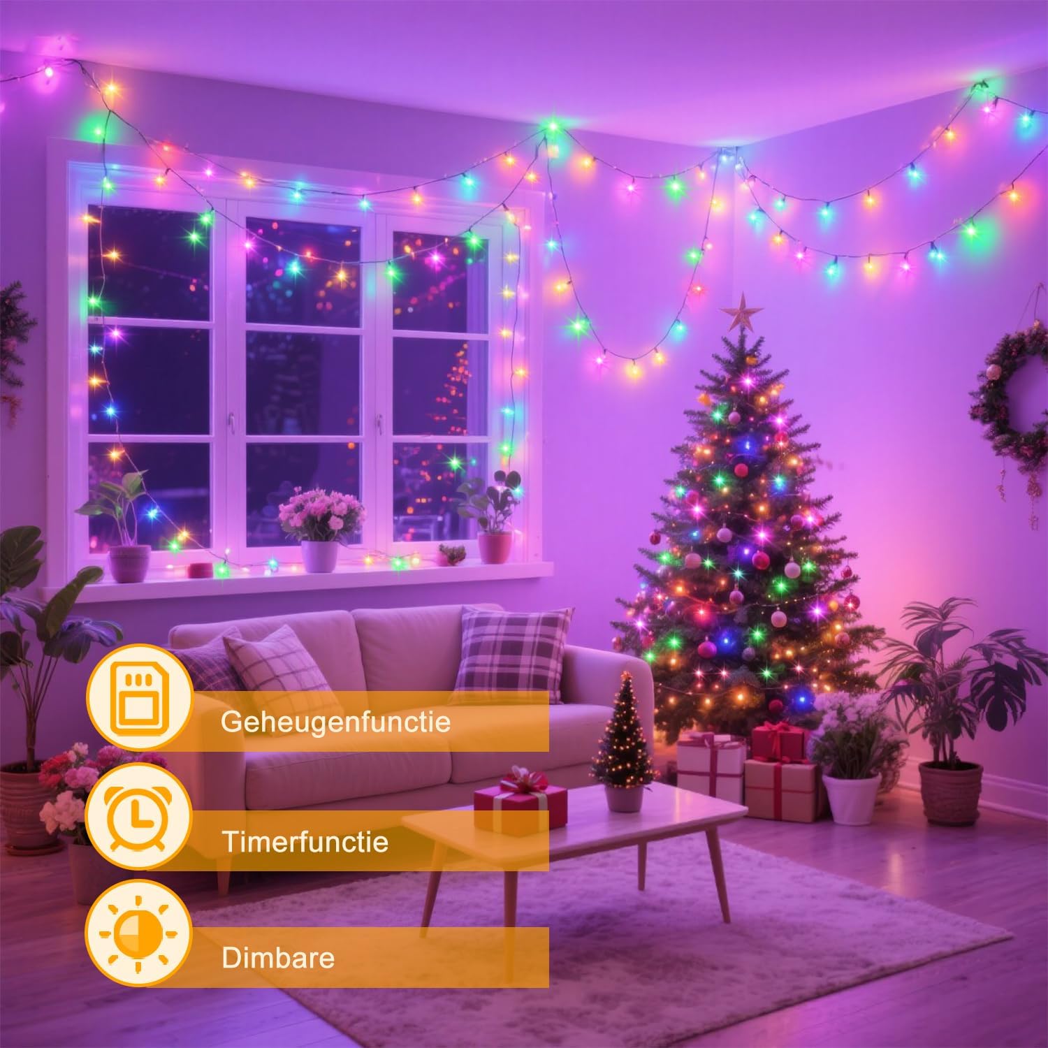 Detalle de taiyongkang PLLD-24M-200LED-COLOR-TP lichtsnoer 24 m met 200 leds