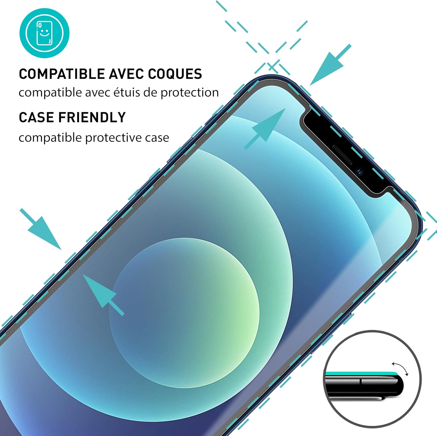 Detalle 2 de smartect Verre Trempé Mat iPhone 12/12 Pro