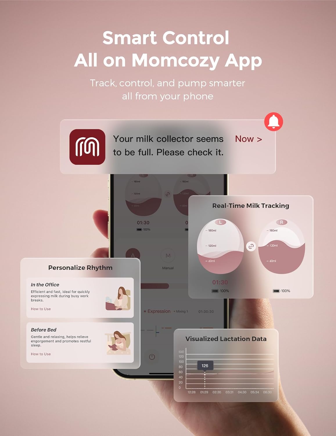 Thumbnail 5 de momcozy Air 1 Ultra-Slim Wearable Pump 1800mAh