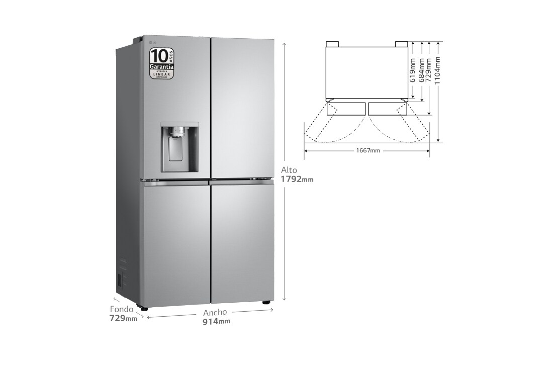 Detalle 2 de GMJ960MBJE Outleet frigorífico American Combi Door-in-Door 634 L