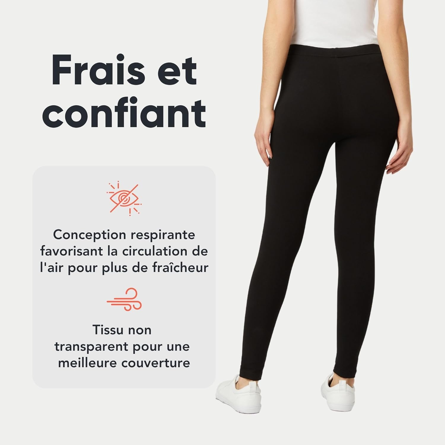 Detalle de FM London – Lot de 3 Leggings décontractés pour femmes, coupe ajustée et taille haute