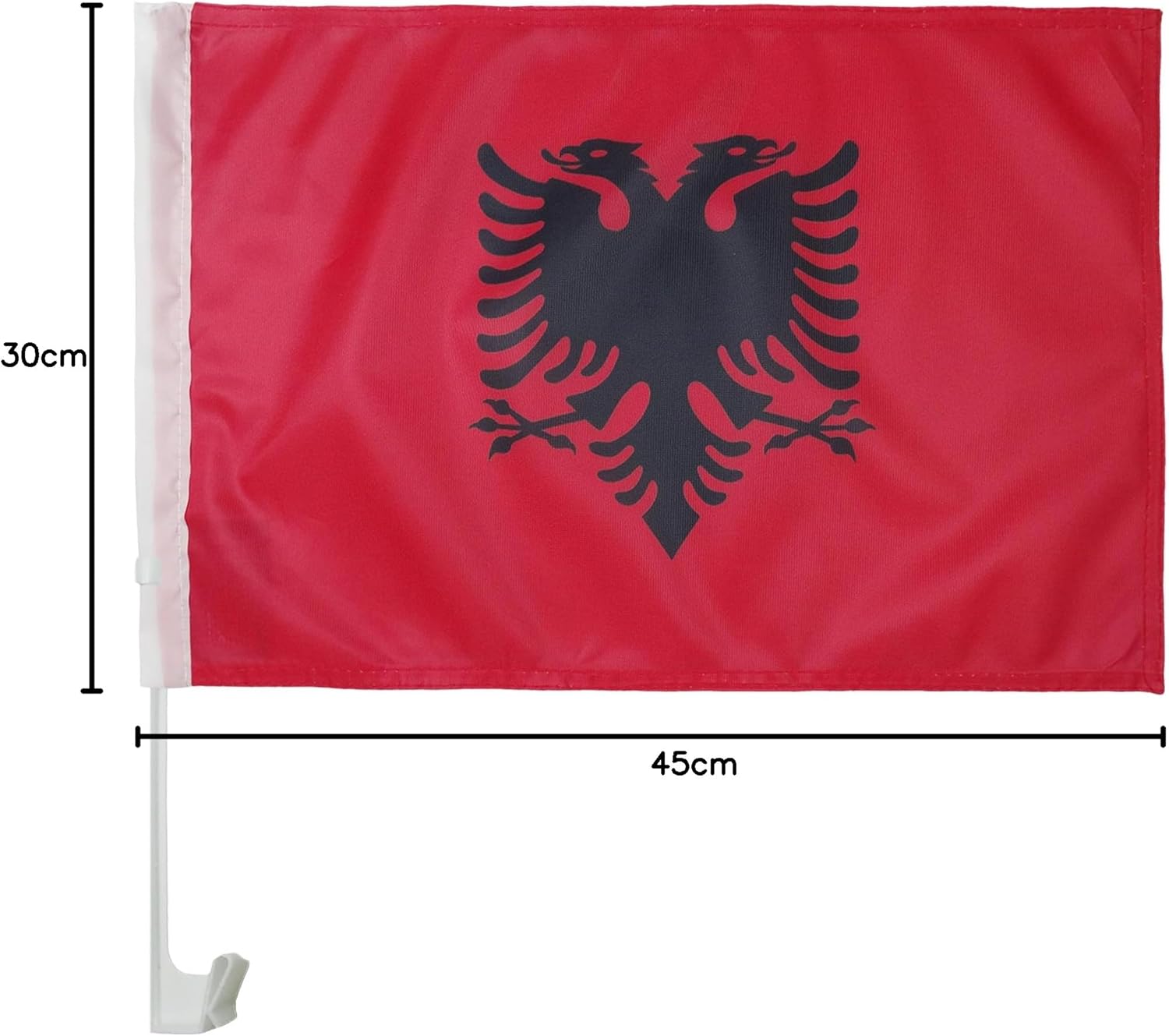 Thumbnail 4 de AZ FLAG Albania Car Flag 18 x 12 inch plastic stick banner (30 x 45cm)