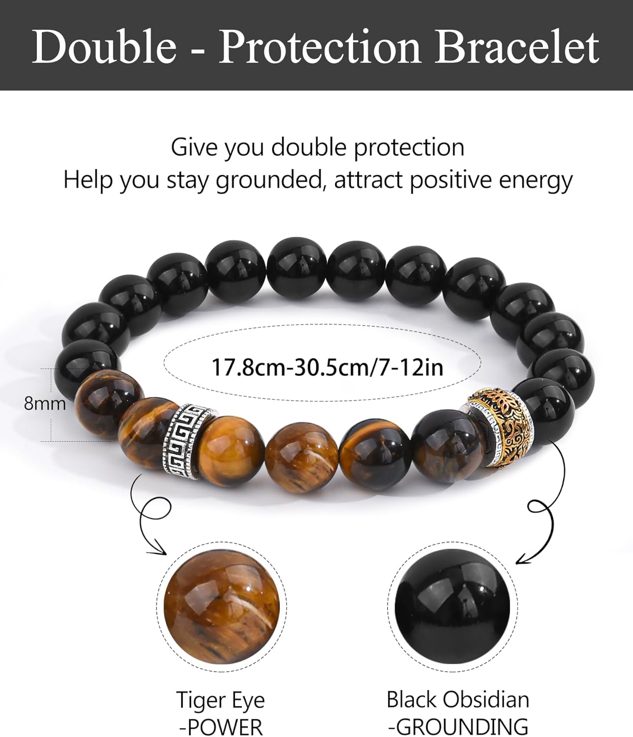 Thumbnail 4 de Seyaa Gifts Men Actually Want: Tiger Eye Beaded Bracelet with Elastic Cord