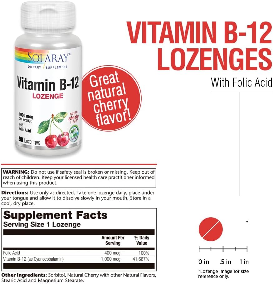 Detalle 2 de SOLARAY Vitamin B-12 1000Mcg 90 unidades 🍒