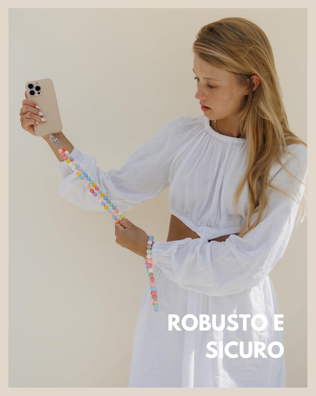 Detalle de GD GOOD.designs catena per cellulare con perline 130 cm